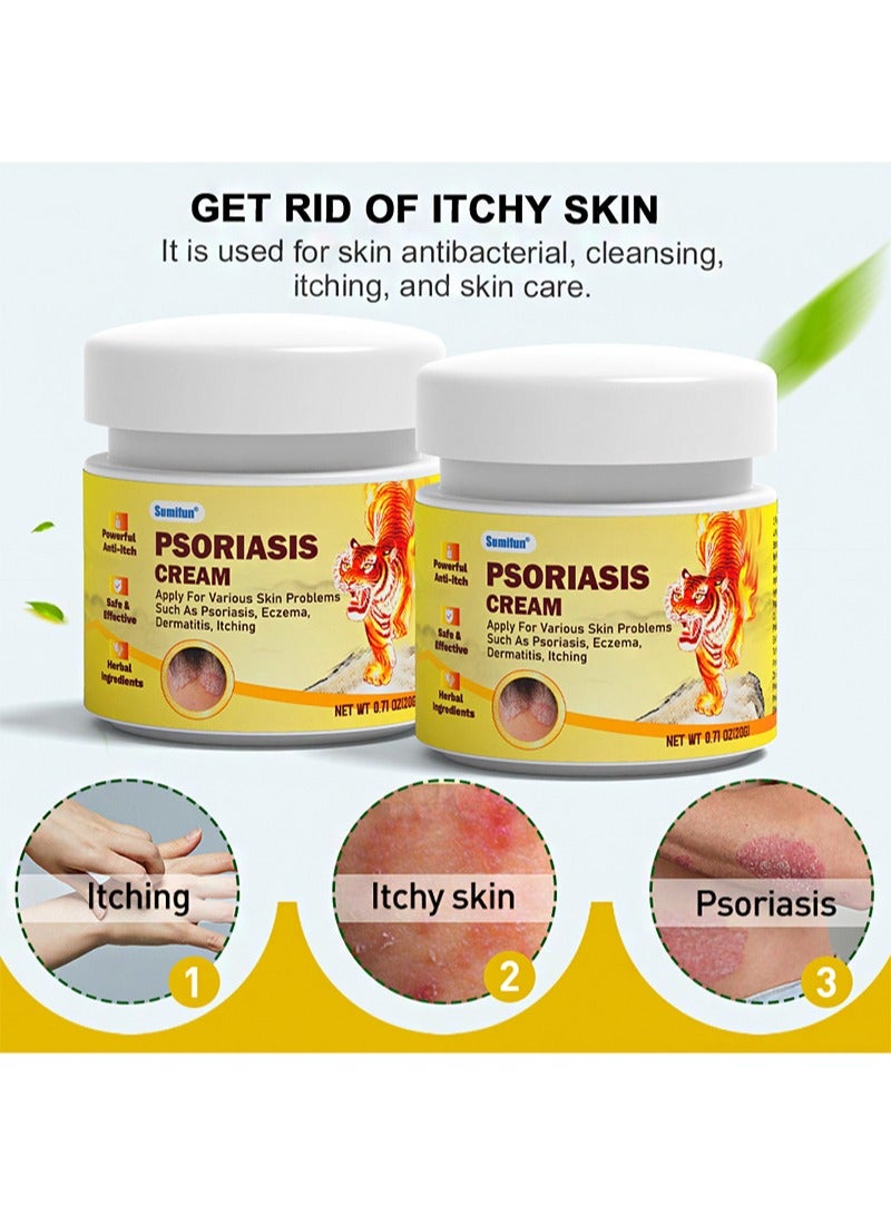 Sumifun 2 Pieces Of Psoriasis Cream，Natural Herbal Eczema Psoriasis Cream, Effectively Inhibit Psoriasis And Skin Itching - Image 2