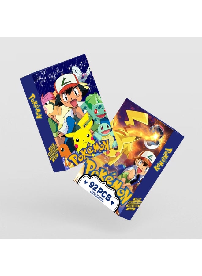 Pokemon 92pcs Pikachu LOMO Cards Set with Stickers Party Favors - 60 LOMO Cards + 32 Stickers, Electric Pokemon Aesthetic Collectible Cards for Fans Scrapbooking Journals Gifts Party Favors - Image 5