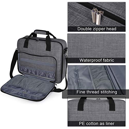 BAGLHER Cross Stitch & Embroidery Organizer Bag - Large Portable Project Storage with 3 Compartments, Travel Friendly Carrying Case for 11.2" Hoops, Threads, Supplies (Gray) - Image 5