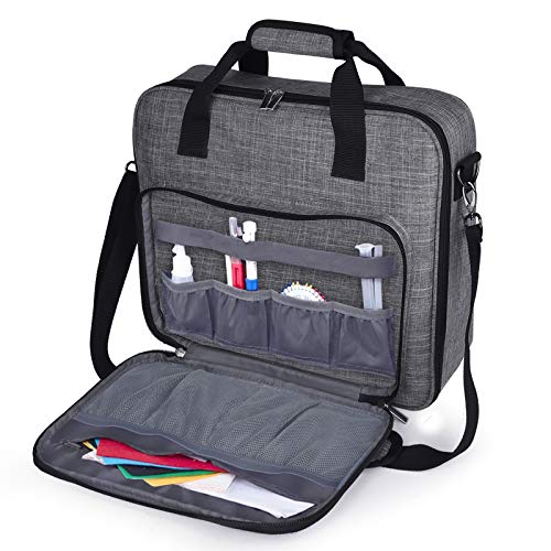 BAGLHER Cross Stitch & Embroidery Organizer Bag - Large Portable Project Storage with 3 Compartments, Travel Friendly Carrying Case for 11.2" Hoops, Threads, Supplies (Gray) - Image 1