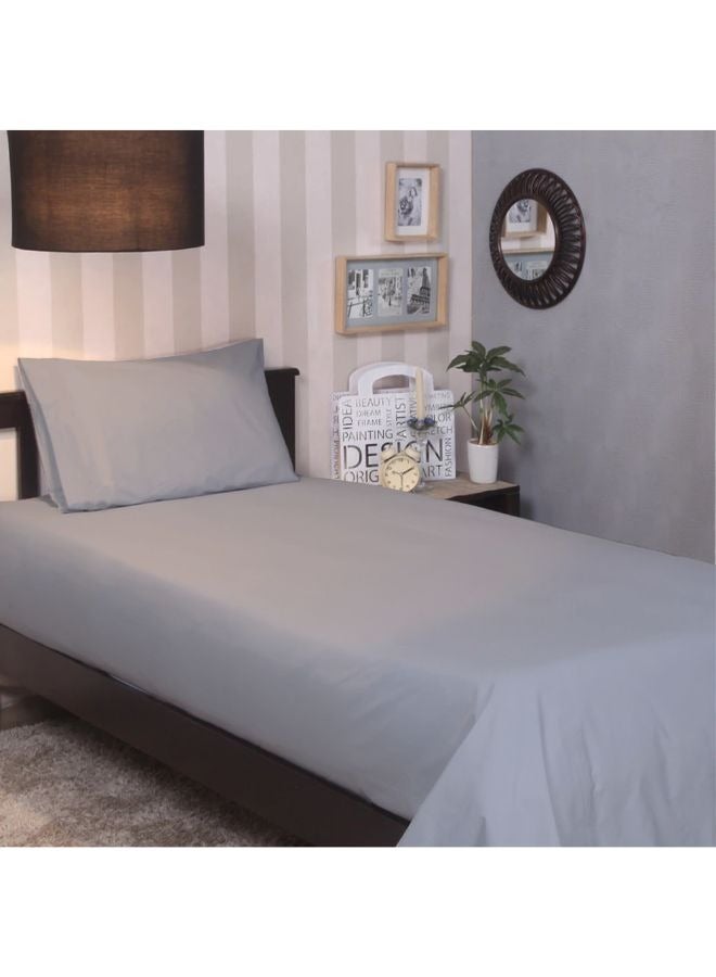 BYFT Orchard Exclusive (Grey) Single Size Flat Sheet and Pillow covers (Set of 2 Pcs) Cotton percale Weave, Soft and Luxurious, High Quality Bed linen -180 TC - Image 1