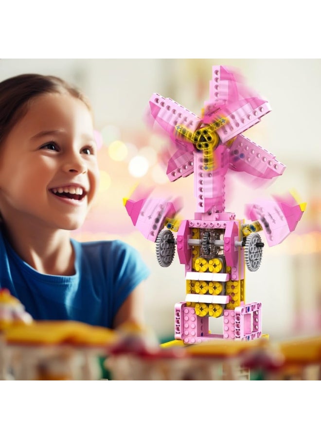 أبيتور روبوت جي، ألعاب STEM للبنات من عمر 6 إلى 12 سنة، مجموعات بناء محركات كهربائية 8 في 1، مجموعات علوم وردية، ألعاب بناء حرفية تعليمية، هدايا عيد ميلاد للبنات (298 قطعة) - Image 2
