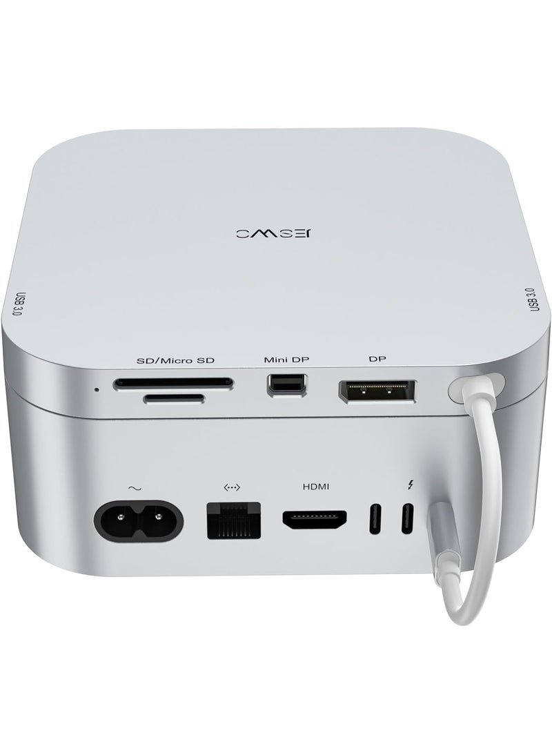 Mac Mini M4 Dock Support 4K 60Hz Output Display - JESWO USB C Hub with DisplayPort, MiniDisplayPort, 2 USB 3.0 Ports, SD/TF Card Slots, Multiport Docking Station for Mac Mini M4/M4 Pro - Image 4