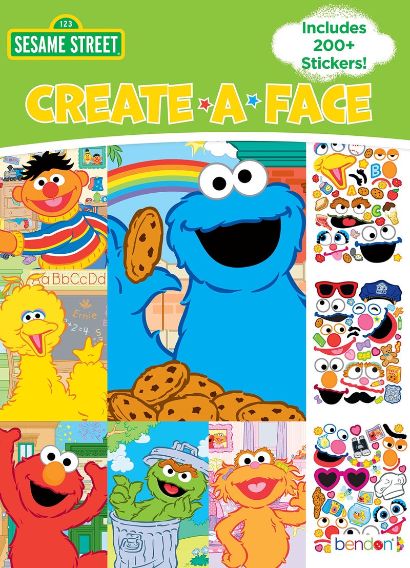 Bendon Sesame Street Create-A-Face Sticker Pad | Sesame Street Stickers & Pad | Includes 200+ Stickers | Officially Licensed - Image 1