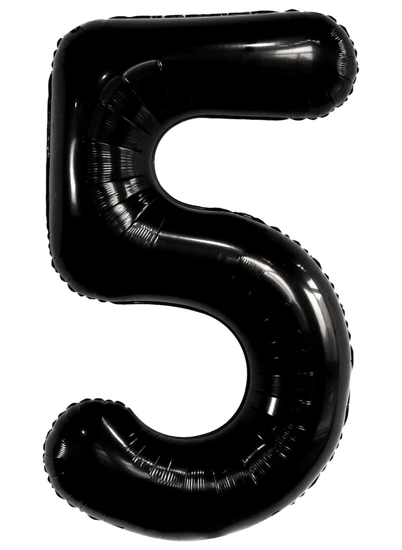 KATCHON Black Number 5 Balloon for 5th Birthday or Anniversary Decorations  - Image 1