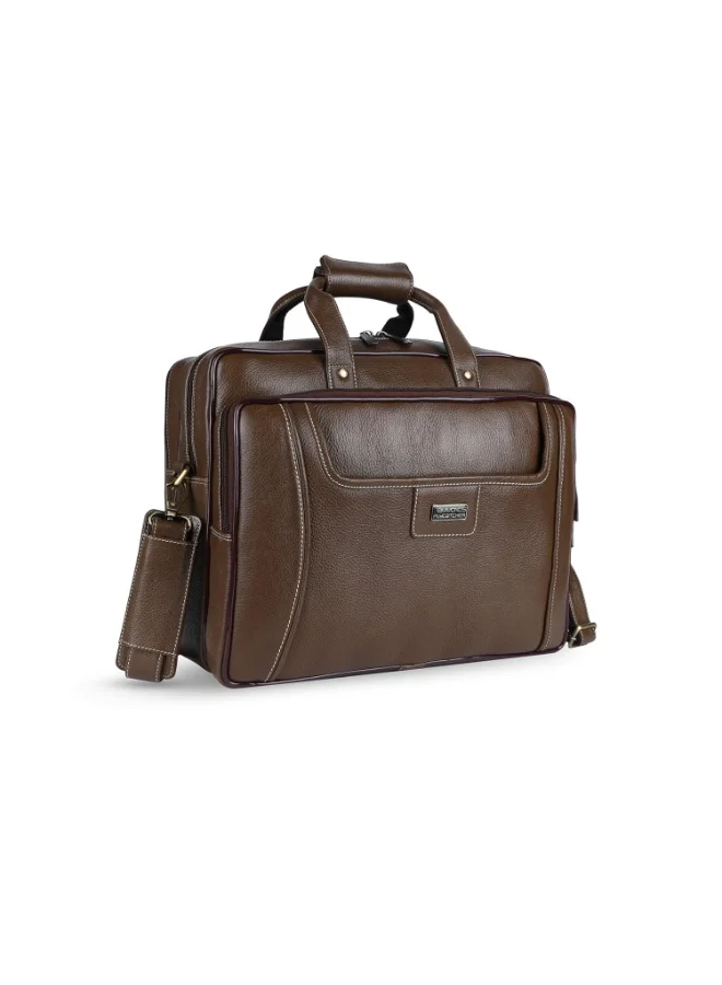  هاموندز فلاي كاتشر حقيبة مكتب من الجلد الأصلي للرجال، حقيبة كمبيوتر محمول أنيقة مقاس 15.6 بوصة للرجال للمكتب والسفر والاستخدام اليومي، مزودة بحزام قابل للتعديل وحجرات متعددة، ضمان لمدة عام