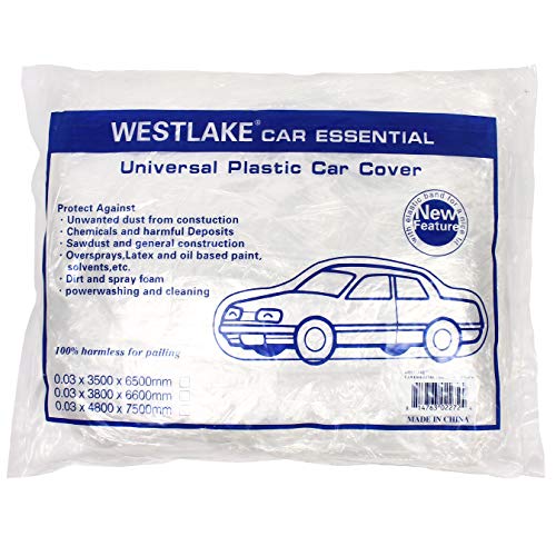 West Lake Universal Clear Disposable Car Cover for SUV, Sedan, Sport Cars, Antique Cars up to 22' x 12' - Image 1