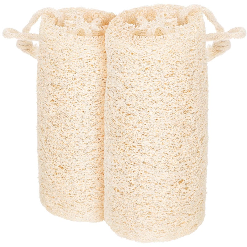 Natural Loofah Dishwashing Sponges 2pcs 12.5cm With Hanging Rope Reusable Kitchen Scrubber - Image 2