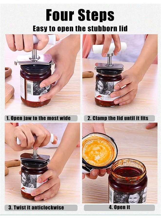Stainless Steel Jar Opener Helpful Kitchen Gadget Stubborn Lid Remover for Seniors Weak Hands - Image 3