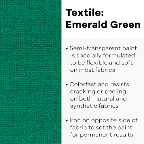 Jacquard Fabric Paint for Clothes - 8 Oz Textile Color - Emerald Green - Image 2