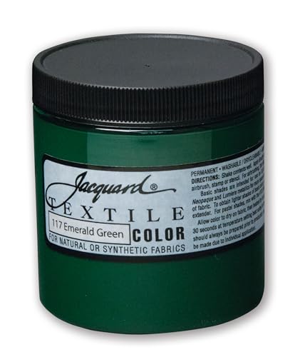 Jacquard Fabric Paint for Clothes - 8 Oz Textile Color - Emerald Green - Image 1
