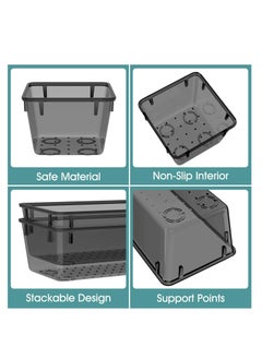 Arabest 25 PCS Plastic Drawer Organizer Set, Desk Drawer Divider Organizers and Storage Bins for Makeup, Jewelry, Gadgets for Kitchen, Bedroom, Bathroom, Office, 4Size, Black  - Image 2
