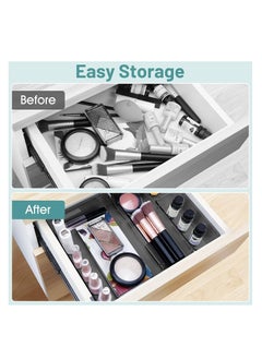 Arabest 25 PCS Plastic Drawer Organizer Set, Desk Drawer Divider Organizers and Storage Bins for Makeup, Jewelry, Gadgets for Kitchen, Bedroom, Bathroom, Office, 4Size, Black  - Image 4