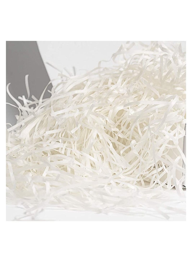 100 gram  Paper Shreds Strands Eco-friendly Shredded Crinkle Confetti Crinkle Cut Paper Filling Shredded Paper for Hamper Gift Box Filling (WHITE) - Image 3