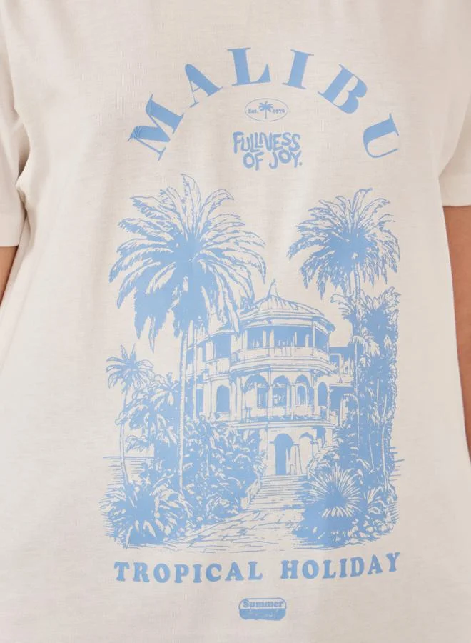 Styli Graphic Print Short Sleeve T-Shirt