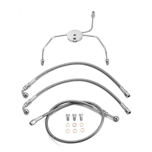 Mofun 51 Upper and Lower Hydraulic Brake Line NonABS Compatible with Harley Touring Road Glide Road King 19992007 Fit Electra Street Glide 19962007 Fit 1012 Handlebar Black - Image 1
