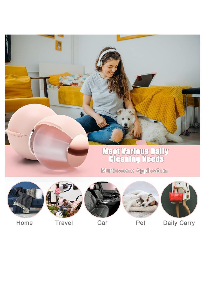 كرة لاصقة قابلة لإعادة الاستخدام 1 قطعة، رولر لاصق صغير قابل للغسل، رولر لاصق محمول للسفر للملابس، السرير، الأريكة، السجاد، شعر الحيوانات الأليفة (وردي ذهبي) - Image 3