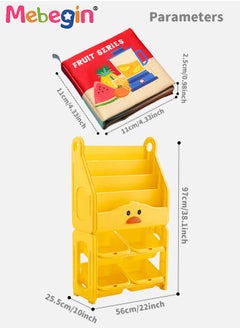 Kids 6-tier Plastic Cartoon Bookcase with 6 Cloth Book and 4 Toys Storage Boxes, Simple Adorable Storage Shelf, Multifunctional Floor Standing Bookrack with Space-saving Design and Stable Structure, Children's Bedroom Furniture and Display - pzsku/ZC28A842D9E0D73777EBDZ/45/_/1723167194/0be026e0-99d0-4a85-9e6d-09d426a9e637