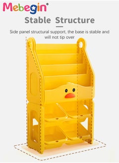 Kids 6-tier Plastic Cartoon Bookcase with 6 Cloth Book and 4 Toys Storage Boxes, Simple Adorable Storage Shelf, Multifunctional Floor Standing Bookrack with Space-saving Design and Stable Structure, Children's Bedroom Furniture and Display - pzsku/ZC28A842D9E0D73777EBDZ/45/_/1723167197/753b9068-9119-48f8-8ede-45021884ceee