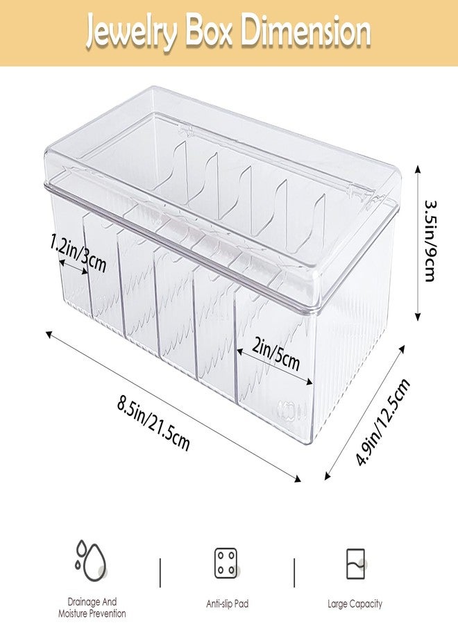 EOREA Acrylic Lash Extension Organizer with Lid, 6 Compartment Lash Cart Storage for Lash Techs, Clear Secure Lid Eyelash Supplies Organizer for Salon & Home Use - Image 2