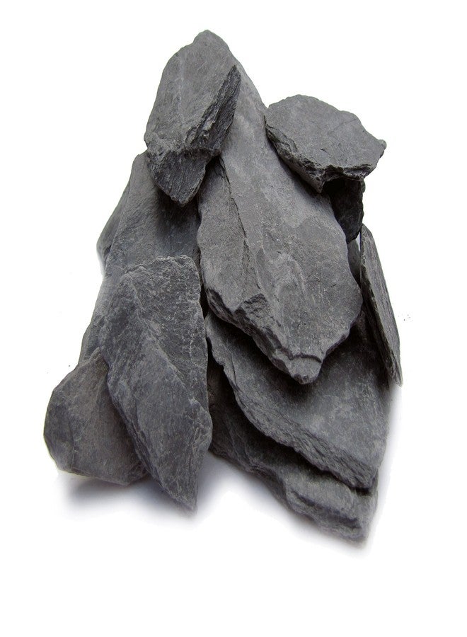 Small World Slate & Stone Natural Slate Stone 1 to 3 Inches - USA Sourced and Packaged for Aquascaping Aquariums, Terrariums, Paludariums, Reptile Enclosures, Wargaming, Models, Mosaic Art, Miniature Fairy Gardens (2lbs Grey) - Image 1