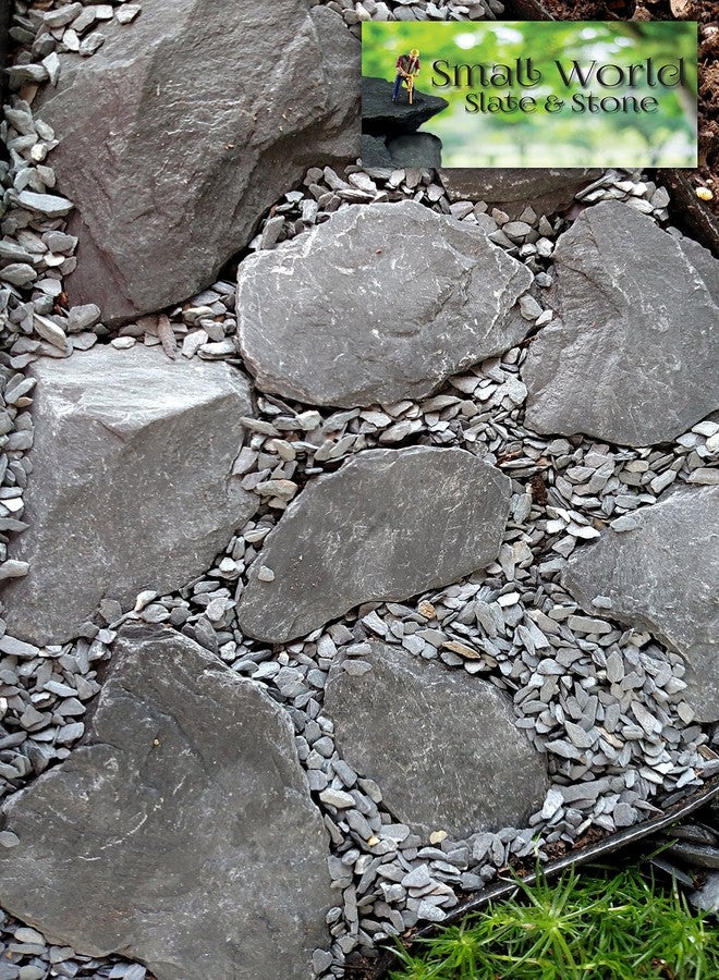 Small World Slate & Stone Natural Slate Stone 1 to 3 Inches - USA Sourced and Packaged for Aquascaping Aquariums, Terrariums, Paludariums, Reptile Enclosures, Wargaming, Models, Mosaic Art, Miniature Fairy Gardens (2lbs Grey) - Image 5