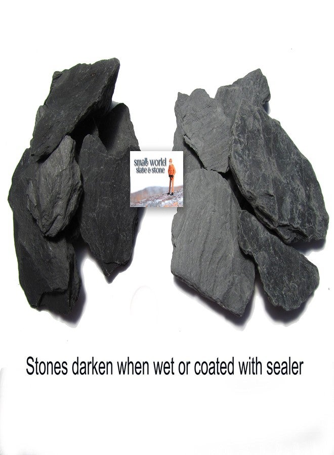 Small World Slate & Stone Natural Slate Stone 1 to 3 Inches - USA Sourced and Packaged for Aquascaping Aquariums, Terrariums, Paludariums, Reptile Enclosures, Wargaming, Models, Mosaic Art, Miniature Fairy Gardens (2lbs Grey) - Image 3