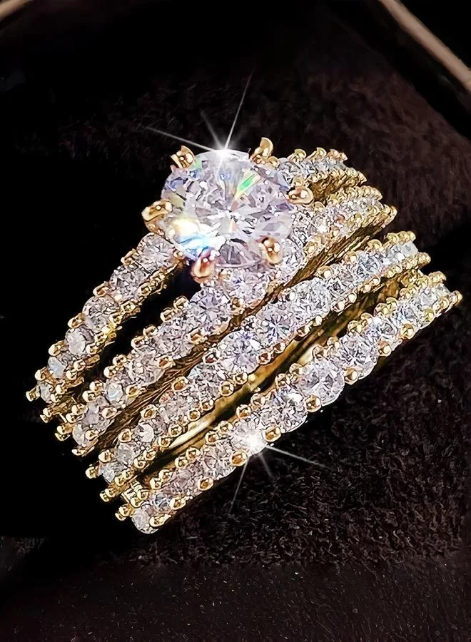 Take Two  Set of 2 - Golden Diamond Ring for Women | Best Price UAE