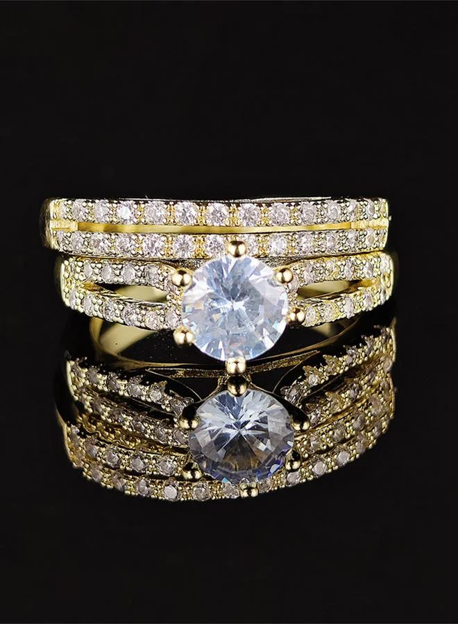 Take Two  Set of 2 - Golden Diamond Ring for Women | Best Price UAE