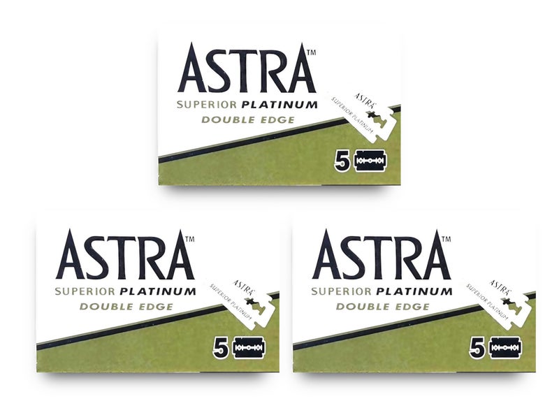Astra Superior Premium Platinum Double Edge Safety Razor Blades, 5 Count (Pack of 3) - Image 2