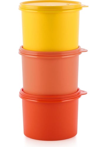Tupperware حاوية مدورة ملونة 3 قطع 1.1 لتر  - Image 2