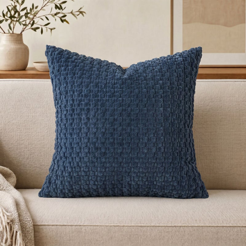 Qi Ta غطاء وسادة بنسيج فقاعات ناعم لغرفة النوم والأريكة، تصميم عصري بسيط - Image 1