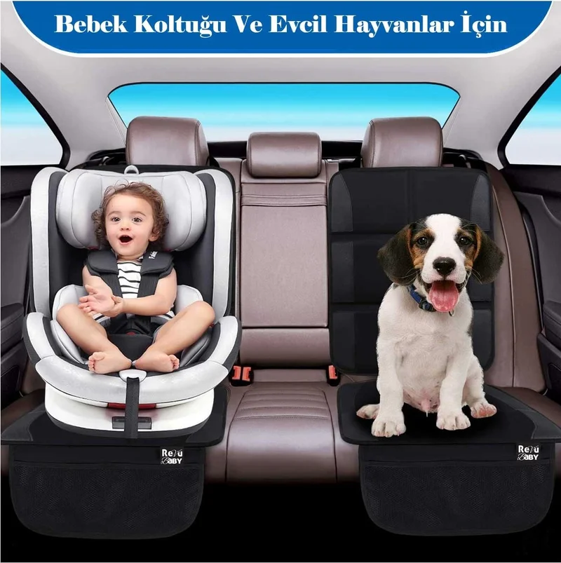 ريفو بيبي Car Seat Protector Organizer Pocket Child Baby Car SeatThick Padding Water Resistant 2 Pcs