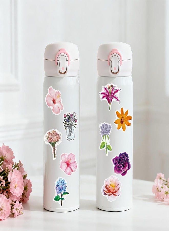 Anwyll 200Pcs Flower Stickers - Pretty Water Bottle Stickers Waterproof Vinyl Floral Aesthetic Sticker Bulk Self Adhesive Spring Summer Sticker Pack for Scrapbooking Laptop Journaling Computer - Image 4