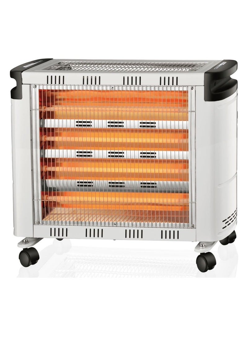 الكترو جنرال مدفأة كهربائية مزودة بـ 6 عناصر تسخين من الكوارتز، بخمس إعدادات طاقة قابلة للتعديل - وسهولة التنقل بفضل العجلات المدمجة - Image 1