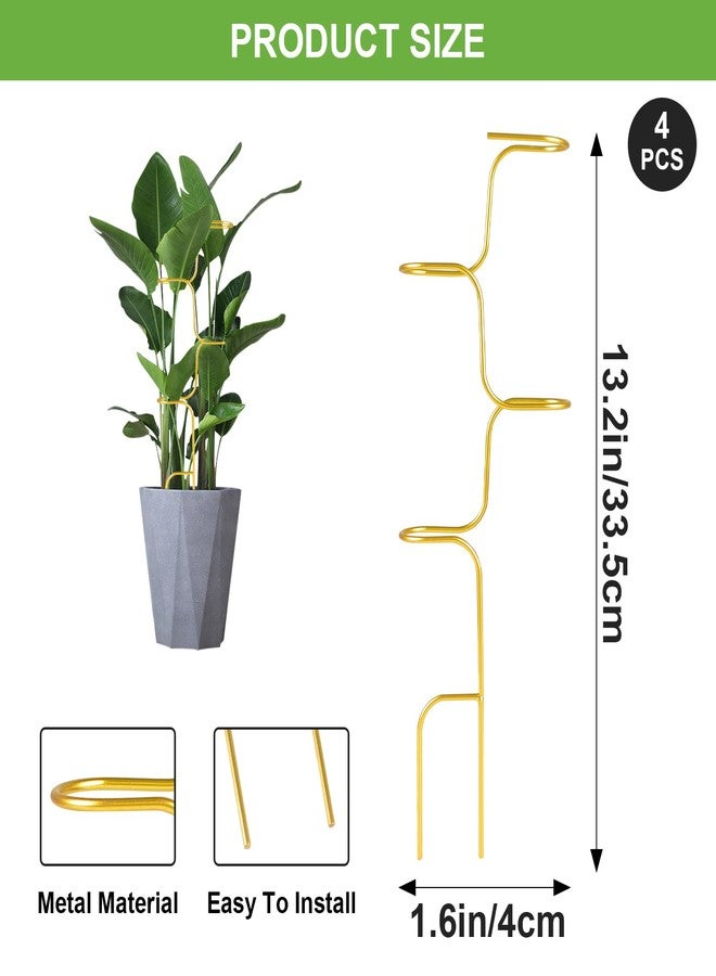 succulentlovers 4PCS Indoor Plant Support Stakes, 12.6 Inch Metal Monstera Plant Supports, Indoor Plant Trellis Plant Stem Holder Support for Indoors & Outdoor Garden Plants Stabilization and Supports - Image 2