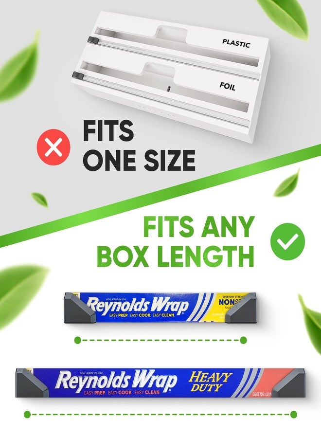 Skywin Set of 2 Adhesive Foil and Plastic Wrap Organizer, Fits Box Width up to 2.4in/61mm Aluminum Foil Organization and Storage Holder (Black) - Image 2