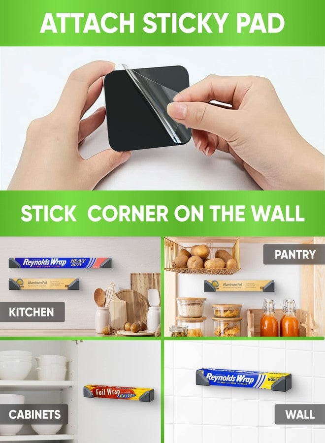 Skywin Set of 2 Adhesive Foil and Plastic Wrap Organizer, Fits Box Width up to 2.4in/61mm Aluminum Foil Organization and Storage Holder (Black) - Image 4