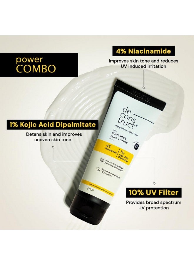 Deconstruct لوشن الجسم الواقي من الشمس ديكونستراكت ديتان SPF 50 PA++++ | حماية واسعة الطيف من UVA و UVB | تركيبة خفيفة الوزن ومقاومة للماء وغير دهنية | مع حمض كوجيك ونياسيناميد لتقليل خطوط التان وتفتيح البشرة | لجميع أنواع البشرة | 90 مل - Image 4