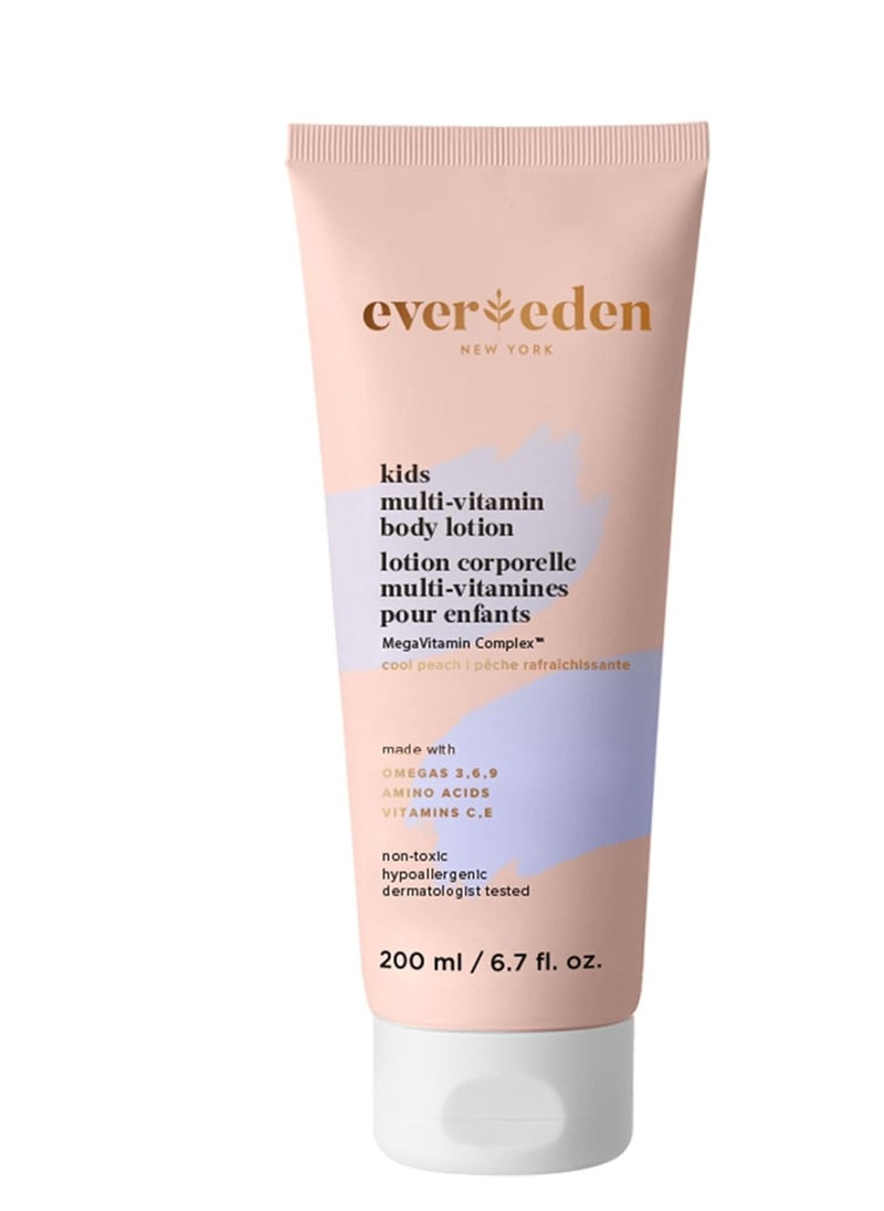 Evereden - Evereden Kids Multi-Vitamin Body Lotion (6.7 fl.oz., Cool Peach): Gentle & Non-Toxic Moisturizing Kids Lotion | Nourishing & Protective Lotion for Kids - Image 1