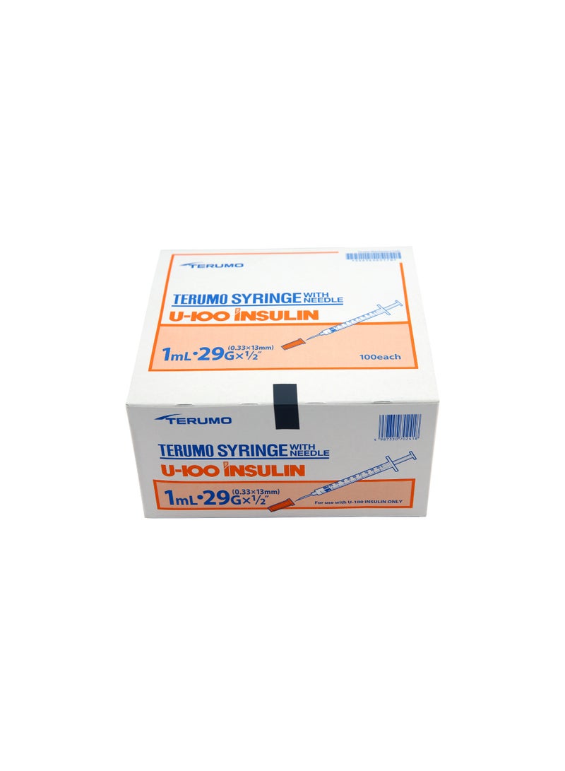 Terumo 1ml insulin syringe with needle 29G x1/2 (0.33 x 13mm) - Image 1