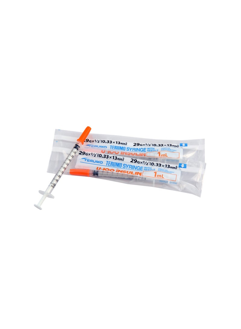 Terumo 1ml insulin syringe with needle 29G x1/2 (0.33 x 13mm) - Image 2