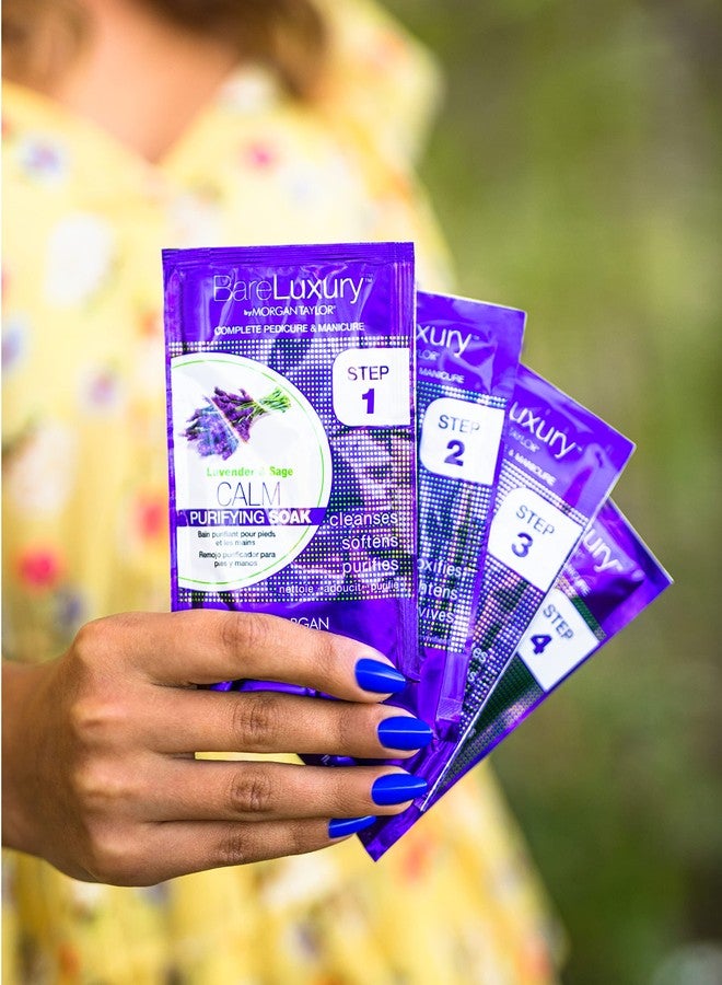 Morgan Taylor BareLuxury 4-Step Complete Pedicure & Manicure Packs - Complete Nail Care Kit with Soak, Masque, Scrub & Massage Butter, Professional Spa-Quality Treatments (Calm Lavender & Sage) - Image 4