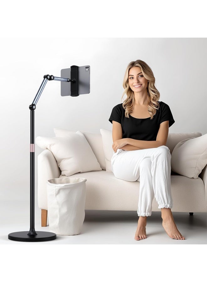 Tablet Floor Stand, Adjustable Tablet Stand, 360° Rotation Holder, Compatible with iPad, iPhone (4.5''-12'') - Image 5