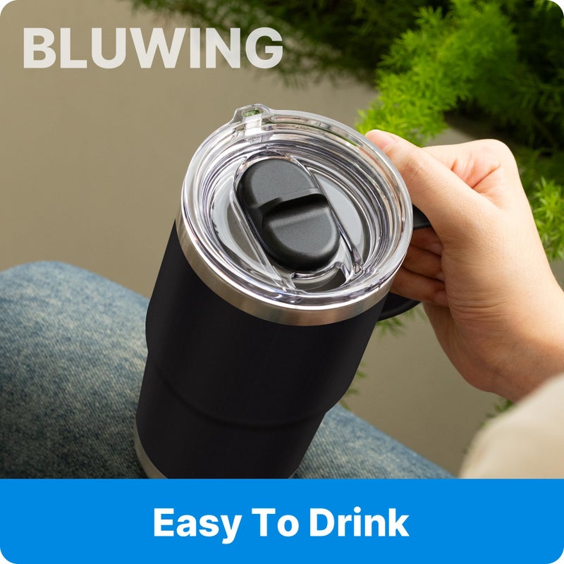Bluwing 2 Pack 20 oz Replacement Stronghold Lid for YETI Rambler TraveI Mug with Threads Only, Spill Proof Screw Top Lid for YETI Threaded Travel Mug - Image 2