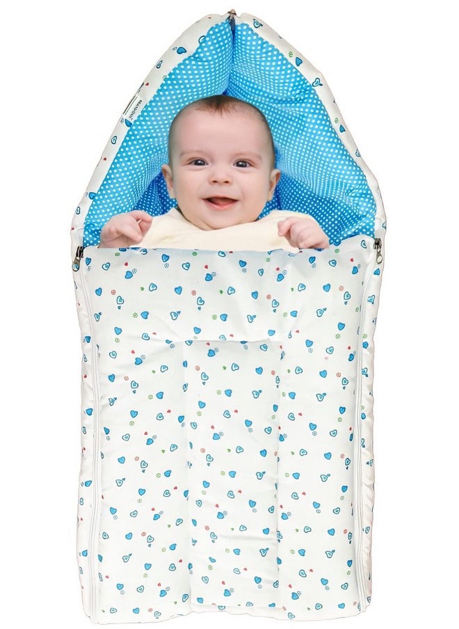 Brandonn - BRANDONN Baby Bedding Gift Pack Combo of Bed with 3 Pillow Set and Sleeping Bag | Carry Bag Combo of 2, Sky Blue - Image 1