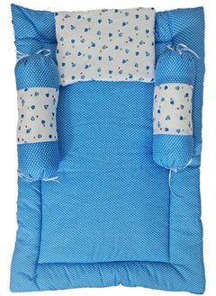 Brandonn BRANDONN Baby Bedding Gift Pack Combo of Bed with 3 Pillow Set and Sleeping Bag | Carry Bag Combo of 2, Sky Blue  - Image 5
