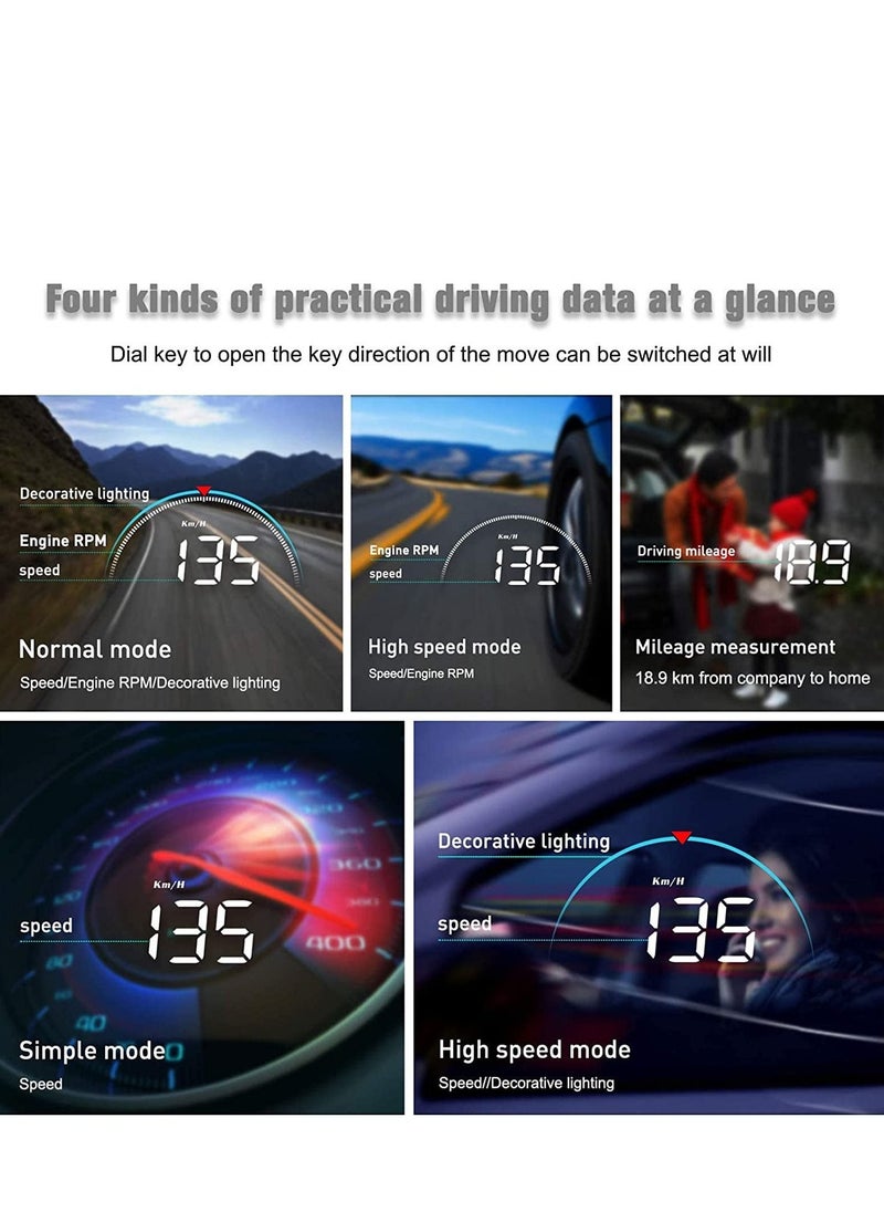 GULFLINK GULFLINK Head Up Display Vehicle Speed Meter A5  - Image 4