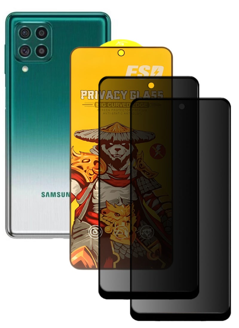 ESD 2 Pieces Tempered Dustproof Privacy Glass Screen Protector Compatible For Samsung Galaxy F62 - Image 1