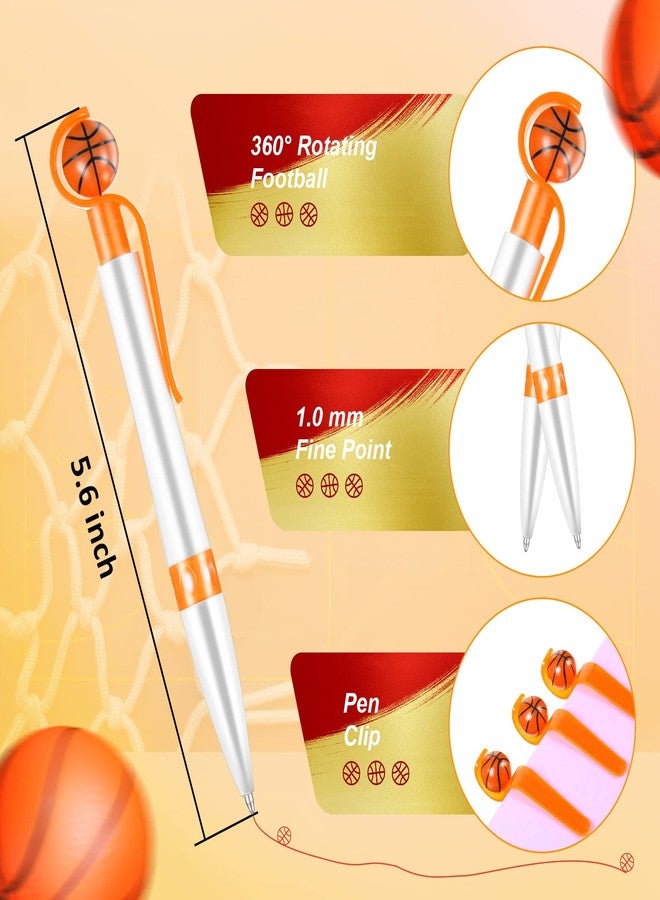 Harloon 18 Pcs Basketball Pens Sports Ballpoint Pens Cool Sport Writing Ballpoint Pen Ball Sports Pen Basketball Party Favors for Stationery Office Desk Decor Accessories - Image 2